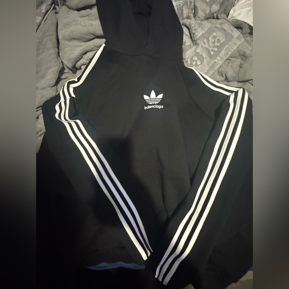 Balenciaga Black Hoodie with White Logo